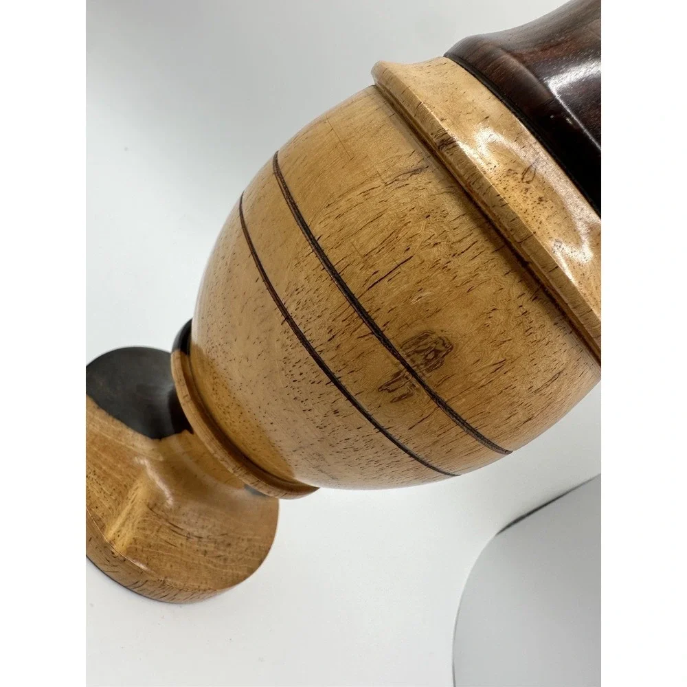 Vintage Multitone Solid Wood Hand Crafted Turned Footed‎ Bud Vase 6